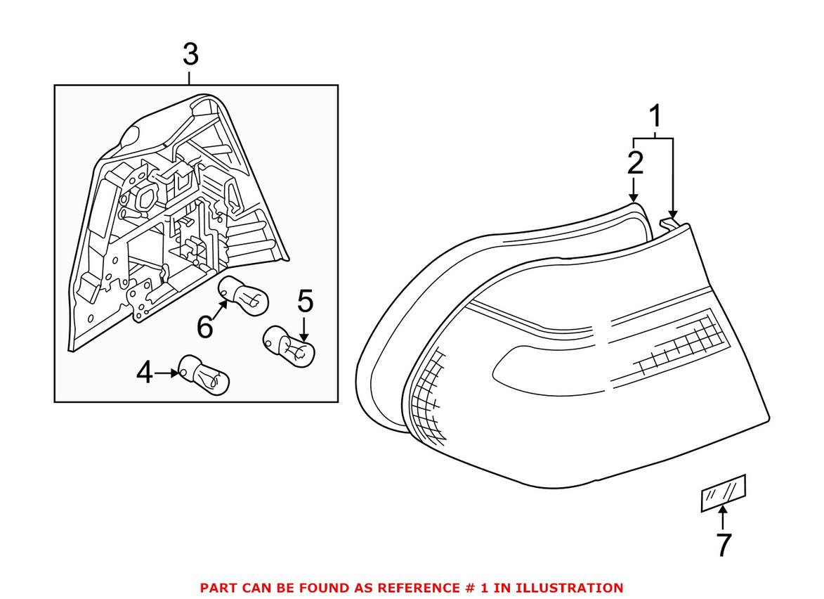 Tail Light Assembly - Passenger Side Outer